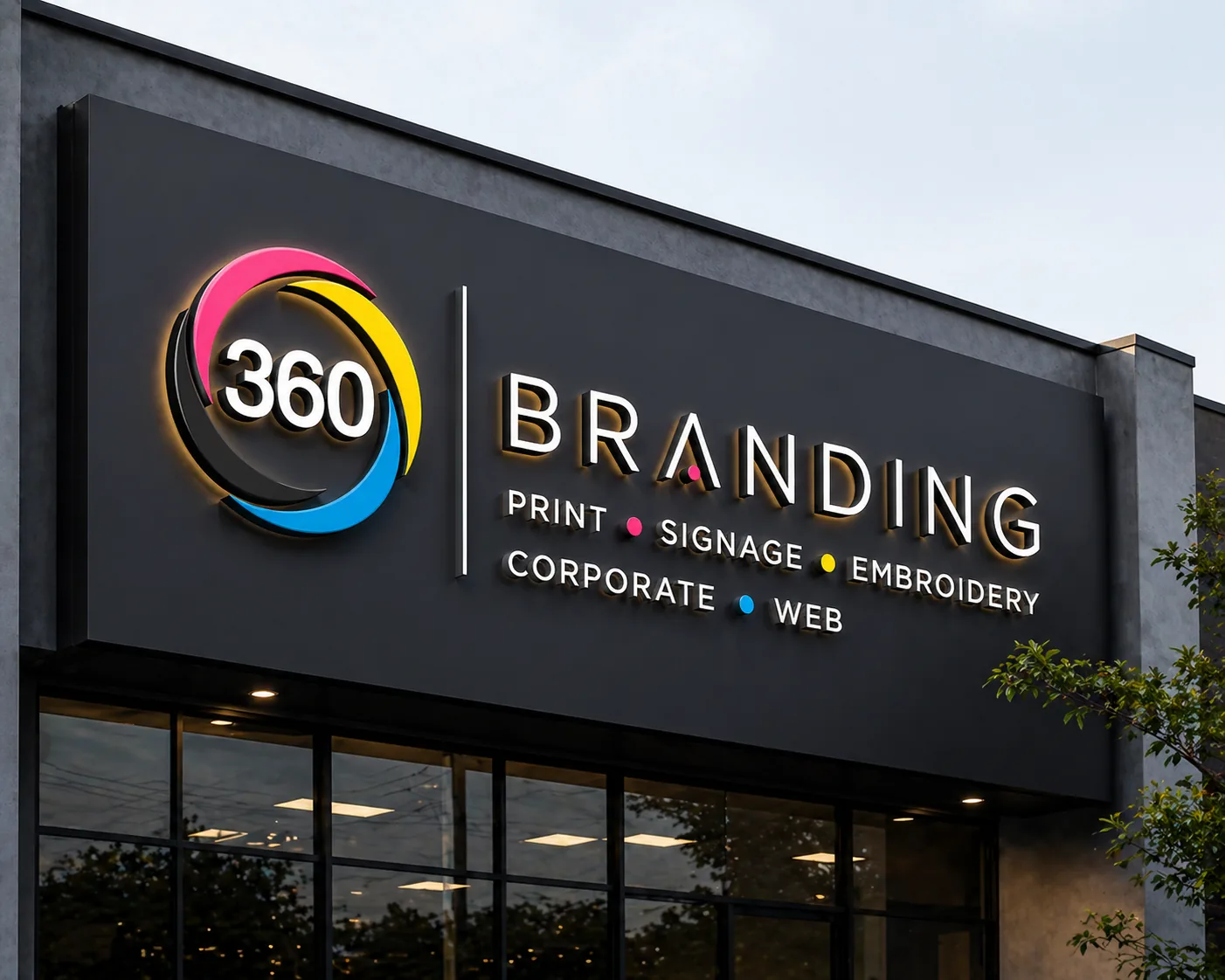 Illuminated 360 Branding signboard